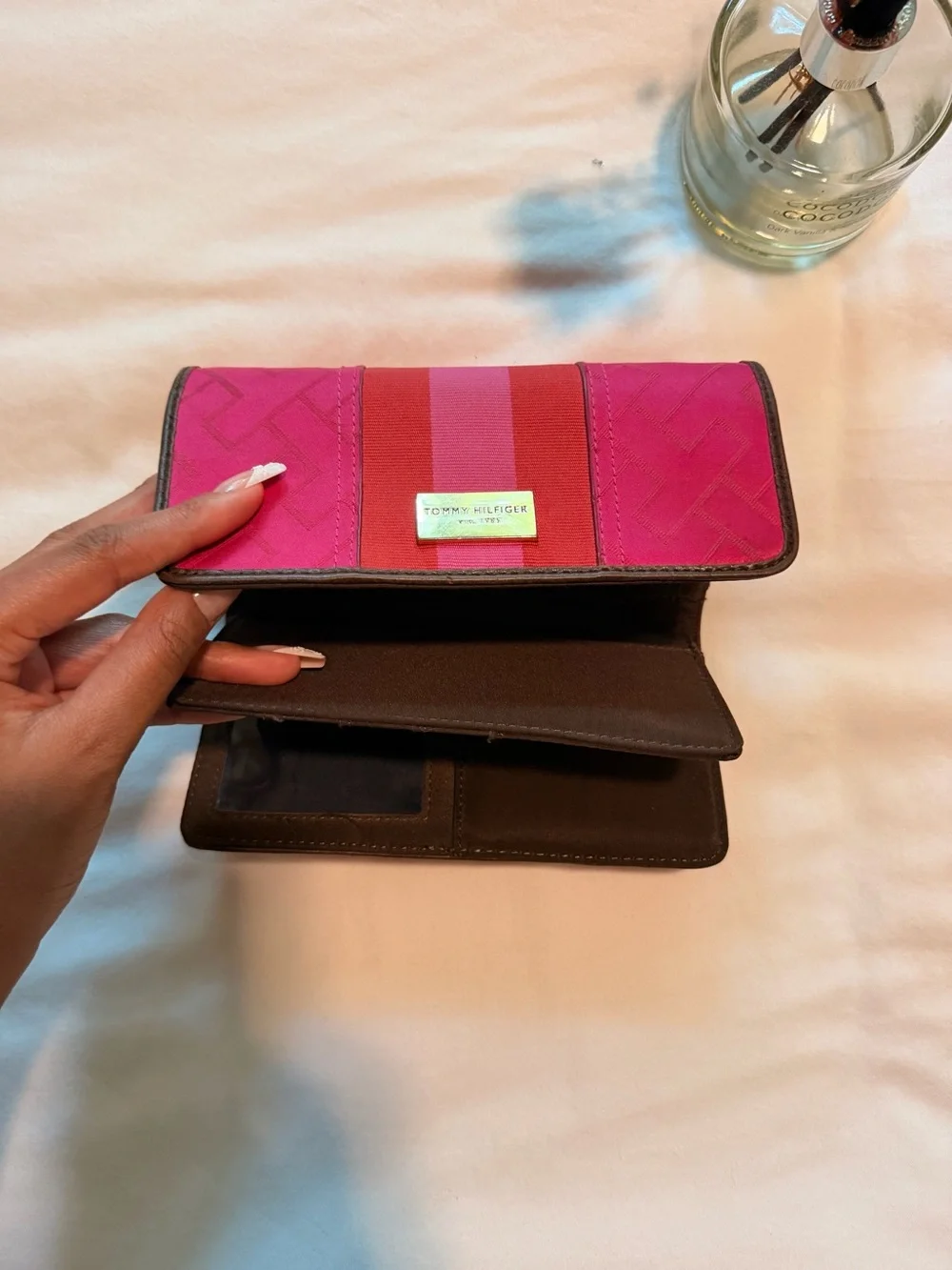 Tommy Hilfiger Pink & Fuchsia Striped Continental Wallet